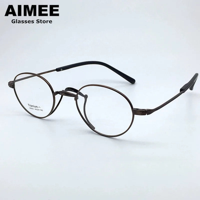 Aimee Women's Full Rim Small Frame Width Oval Titanium Eyeglasses 80832