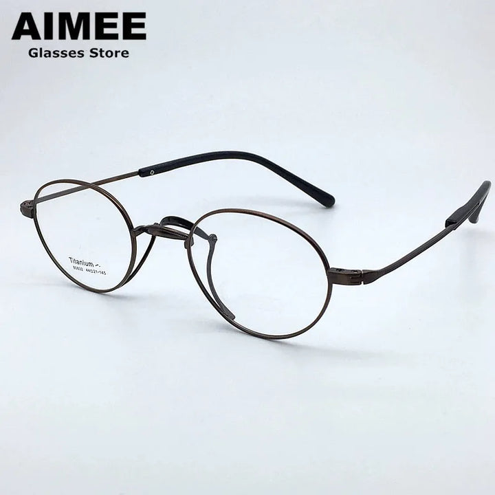Aimee Women's Full Rim Small Frame Width Oval Titanium Eyeglasses 80832