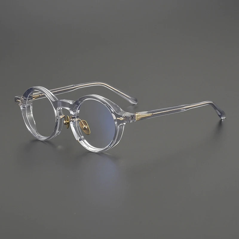 Gatenac Unisex Full Rim Round Thick Acetate Eyeglasses Gxyj2260