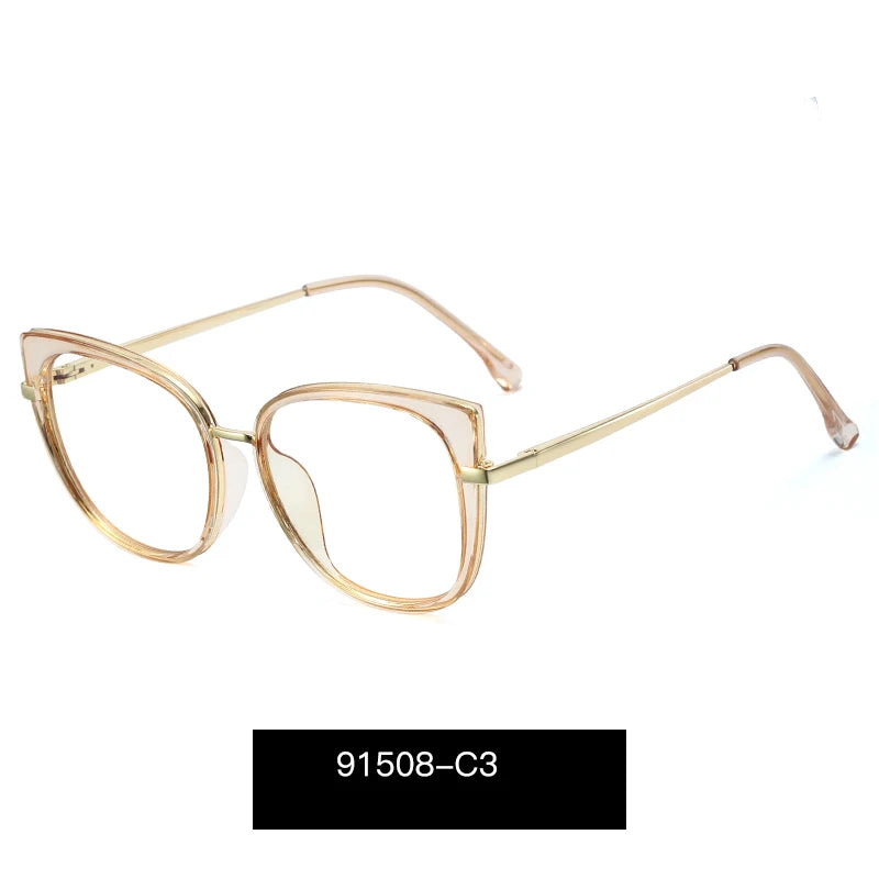 Handoer Women's Full Rim Square Cat Eye Tr 90 Alloy Eyeglasses 191508