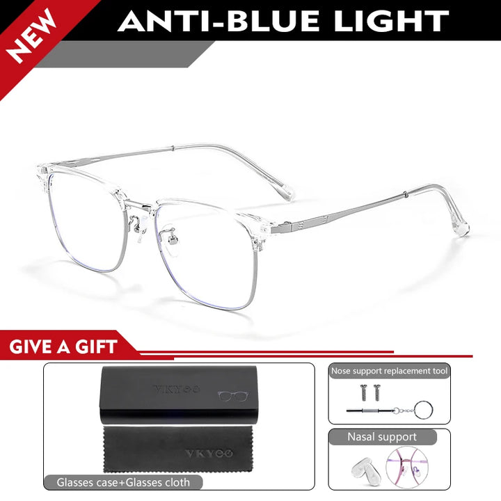 Vicky Men's Full Rim Square Tr 90 Titanium Alloy Reading Glasses 8026 Reading Glasses Vicky -300 8026-C3 