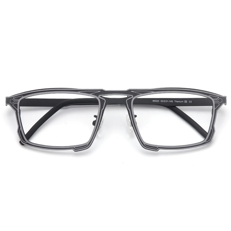 Muzz 8582 men's rectangle pure titanium prescription eyeglasses — view 6
