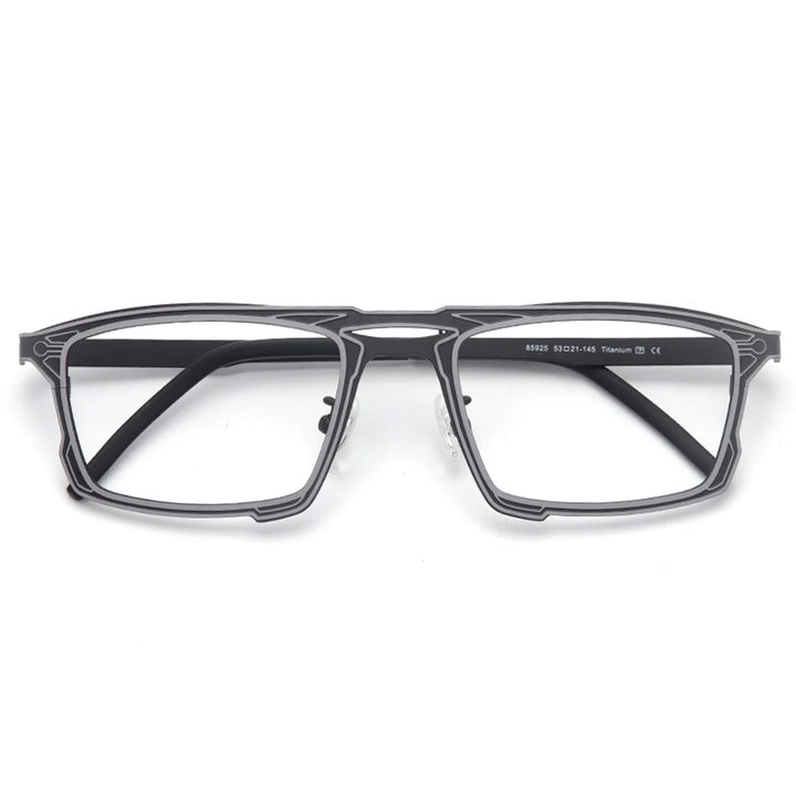 Muzz 8582 men's rectangle pure titanium prescription eyeglasses — view 6
