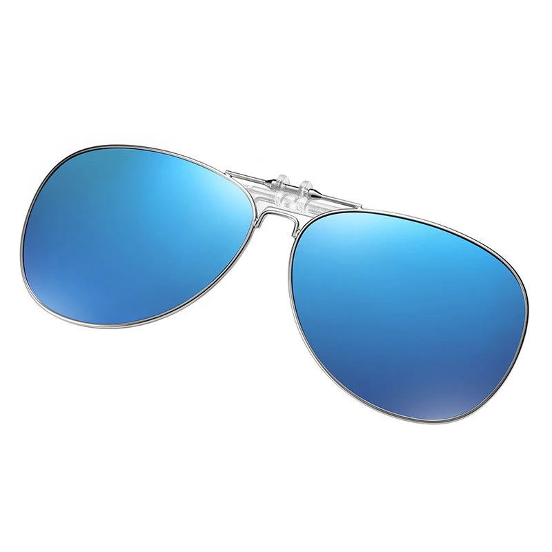 Vicky Unisex Full Rim Round Alloy Polarized Clip On Sunglasses V004 Clip On Sunglasses Vicky ice-blue  