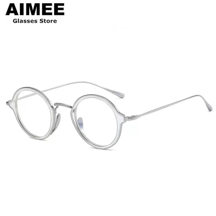 Aimee Unisex Full Rim Round Titanium Acetate Eyeglasses 691110