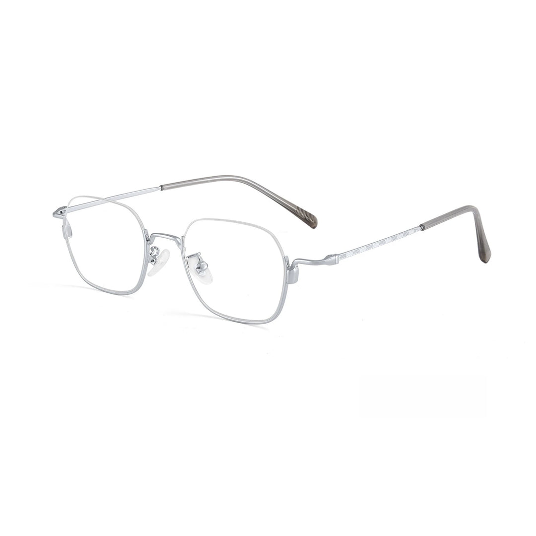 Yimaruili Unisex Bottom Semi Rim Square Alloy Eyeglasses 34907