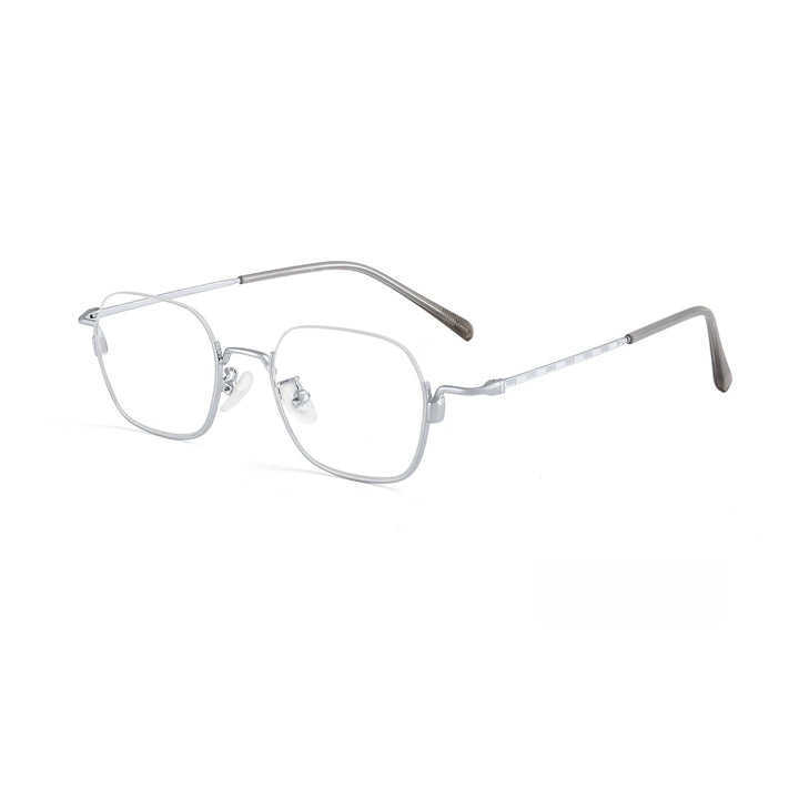 Yimaruili Unisex Bottom Semi Rim Square Alloy Eyeglasses 34907