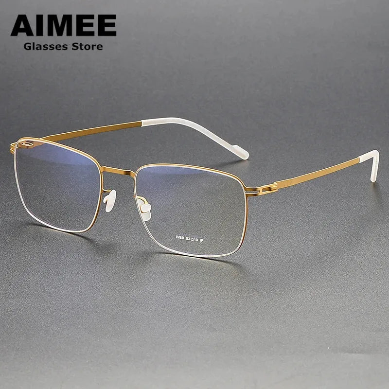 Aimee Women's Full Rim Square Stainless Steel Eyeglasses 13541