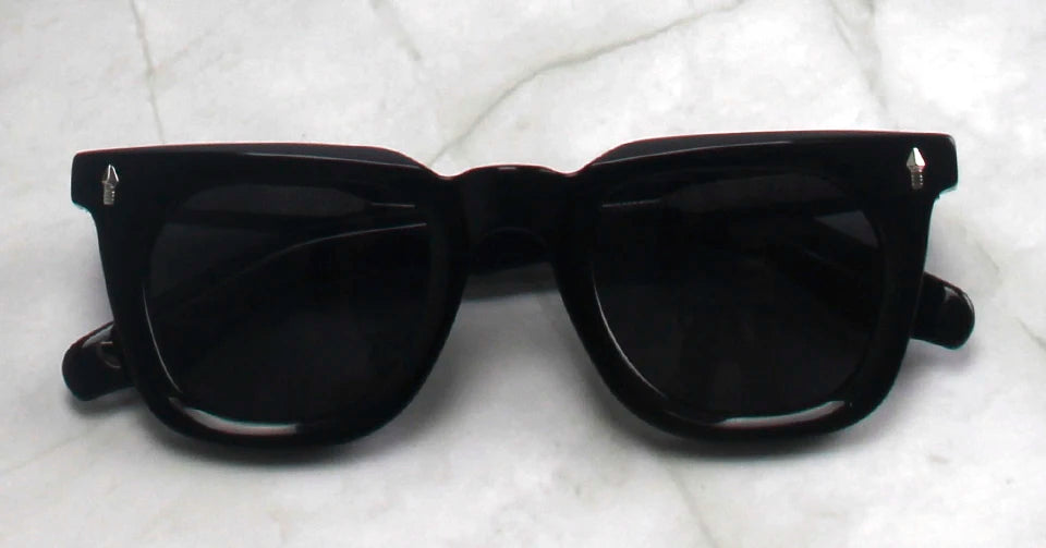 Esnbie Unisex Full Rim Square Thick Acetate Tac Sunglasses 240831