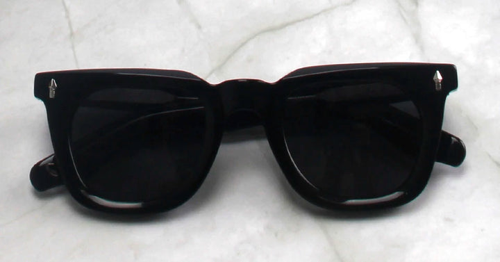 Esnbie Unisex Full Rim Square Thick Acetate Tac Sunglasses 240831