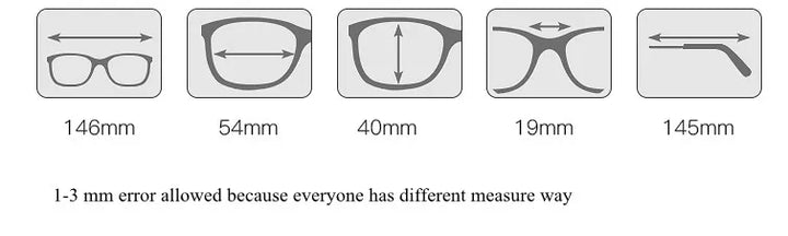 Chashma Ottica Unisex Full Rim Square Alloy Eyeglasses Clip On Sunglasses 940162