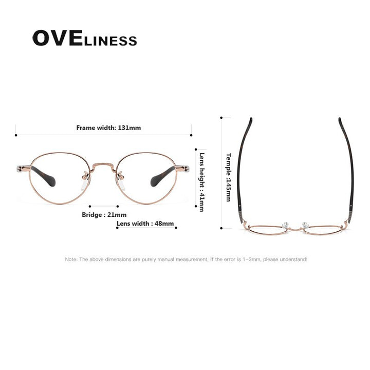 Oveliness Unisex Full Rim Oval Acetate Titanium Eyeglasses Ks96 Full Rim Oveliness   