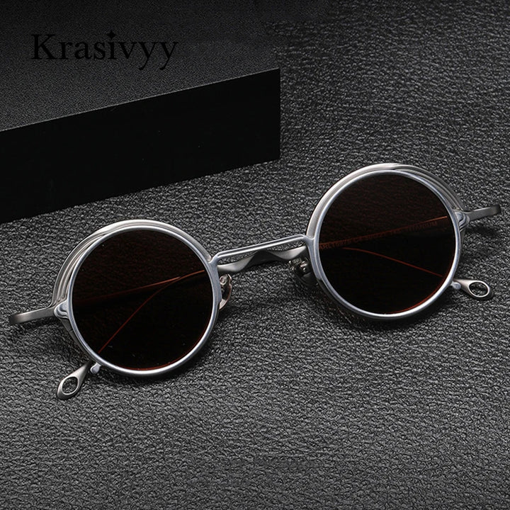 Krasivyy Unisex Round Titanium Prescription Eyeglasses with Clip-On ARLT5975 - view 2