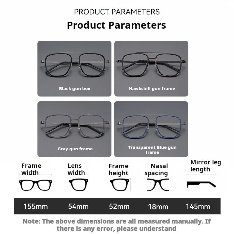 Momoja Unisex Full Rim Oval Double Bridge Acetate Titanium Eyeglasses 698012