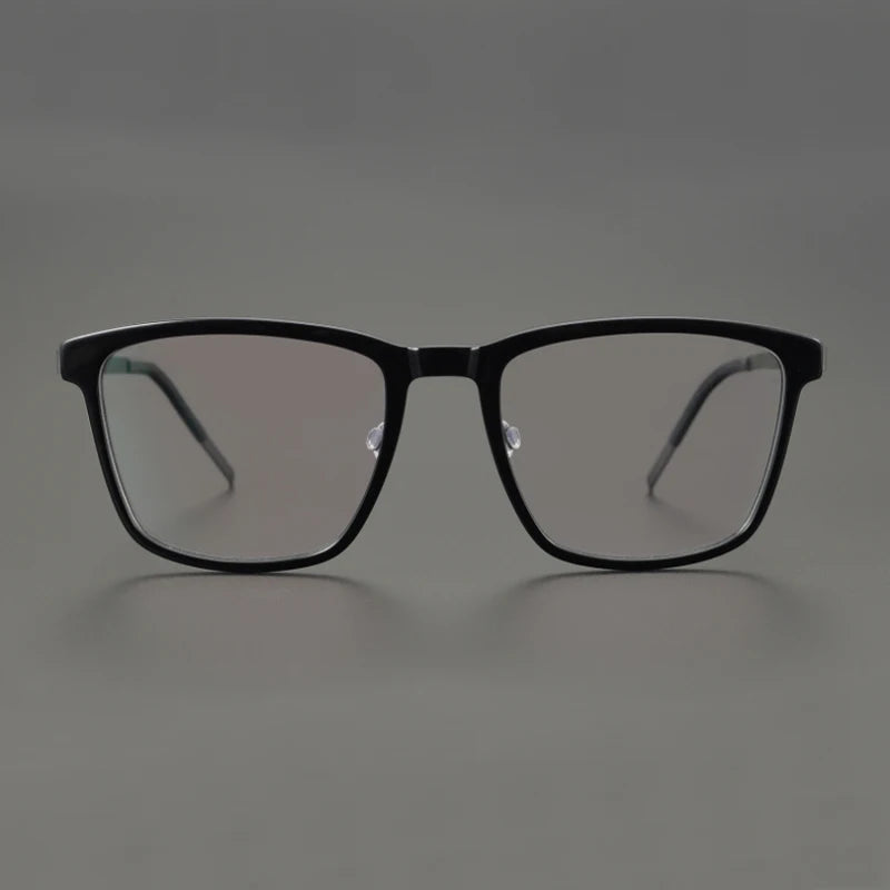Black Mask Unisex Full Rim Square Titanium Eyeglasses 1260 Full Rim Black Mask   