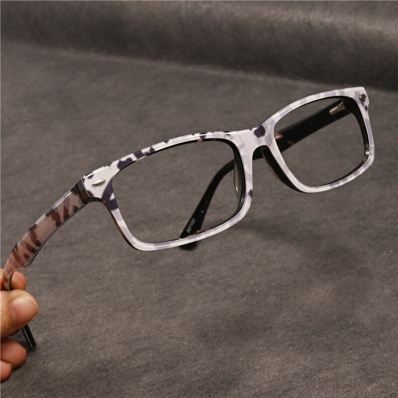 Cubojue Unisex Full Rim Square Tr 90 Titanium Myopic Reading Glasses 07131m Reading Glasses Cubojue   