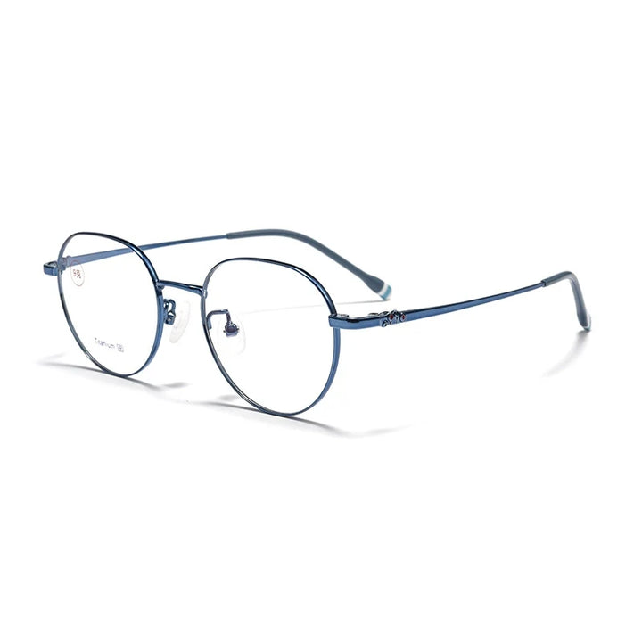 Yimaruili Unisex Full Rim Polygonal Pure Titanium Eyeglasses T1029F — view 5 | Yimaruili at FuzWeb