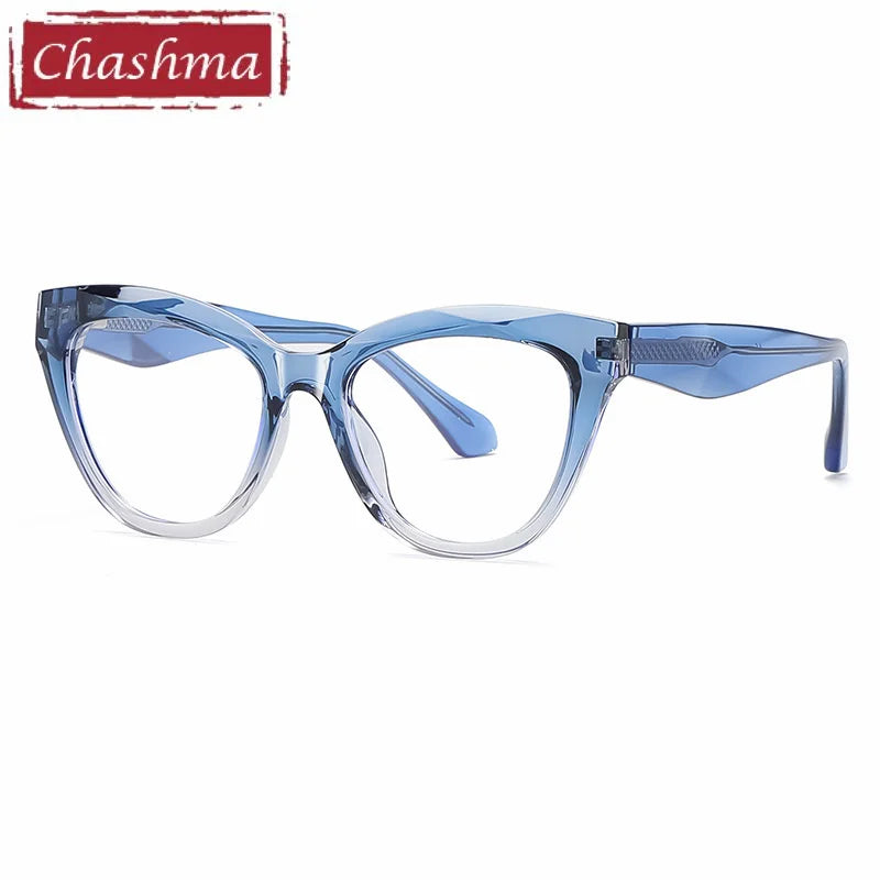 Chashma Ochki Women's Full Rim Square Cat Eye Tr 90 Alloy Eyeglasses 881080