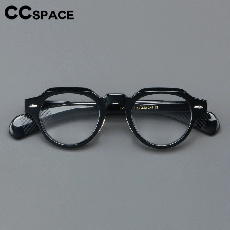 CCspace Women's Full Rim Flat Top Round Acetate Eyeglasses 302359 Full Rim CCspace