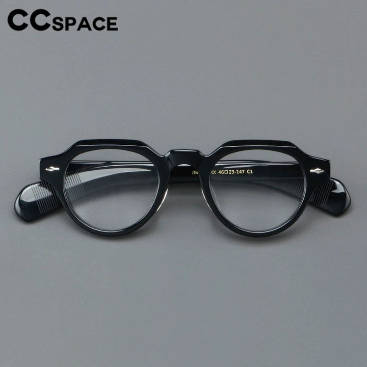 CCspace Women's Full Rim Flat Top Round Acetate Eyeglasses 302359