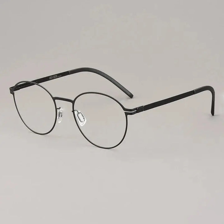 Bobbie 494420 Unisex Screwless  Full Rim Oval Round Steel Frames FuzWeb