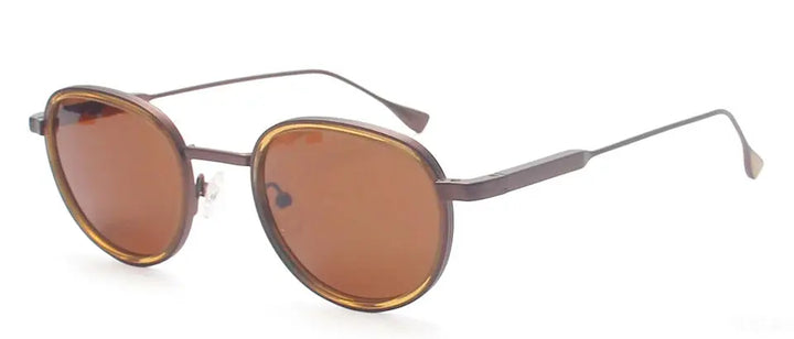 Esnbie 252041 Unisex Full Rim Oval Round Acetate Alloy Sunglasses FuzWeb