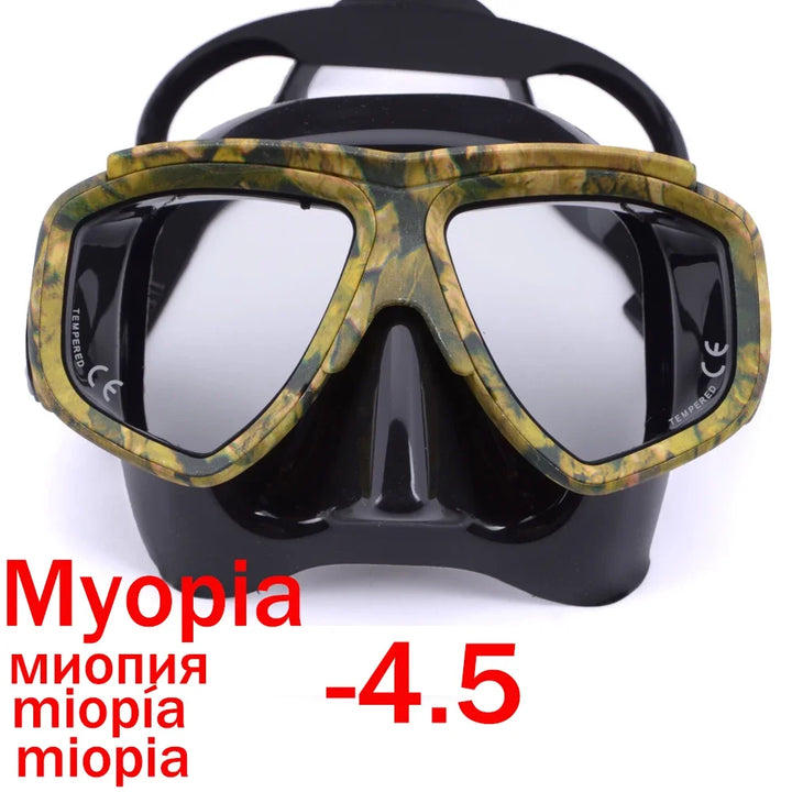 Aleefa Unisex Goggle Pc Silicone Tempered Glass Myopia Swim Mask 64923