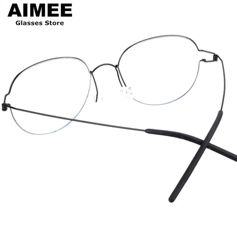 Aimee Unisex Full Rim Oval Screwless Titanium Eyeglasses 1743 Full Rim Aimee   