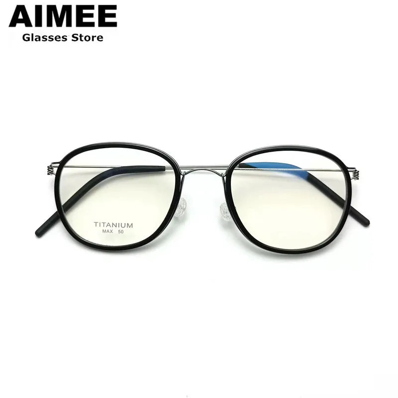 Aimee Unisex Full Rim Square Polygon Square Titanium Eyeglasses 369124