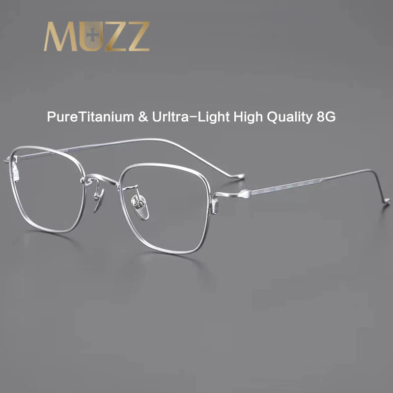 Muzz Mens Full Rim Square Titanium Eyeglasses 220  FuzWeb    