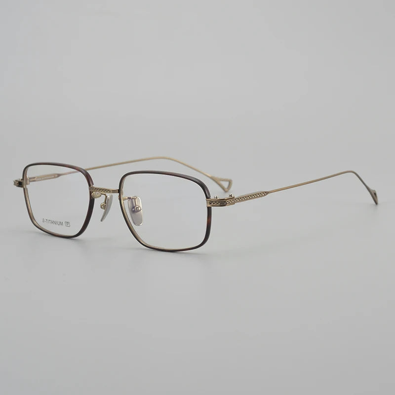 Muzz Men's Full Rim Square Titanium Acetate Eyeglasses 20454