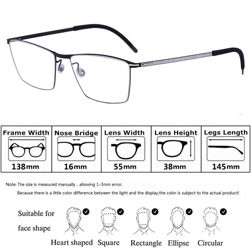 Bobbie Men Full Rim Square Titanium Eyeglasses V460-D