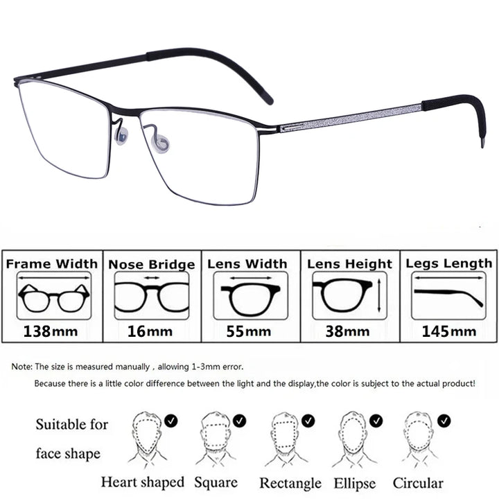 Bobbie Men Full Rim Square Titanium Eyeglasses V460-D