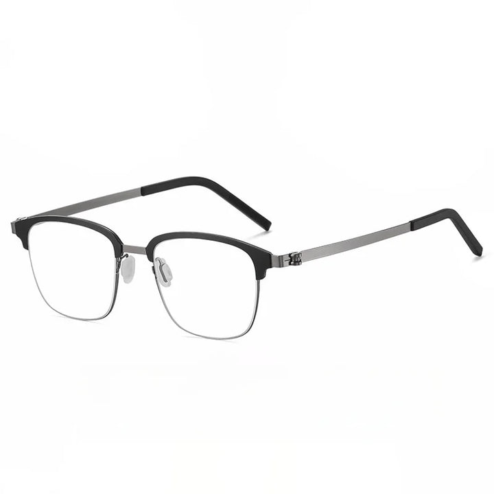 Xbora Unisex Full Rim Square Screwless Acetate Steel Eyeglasses 7903