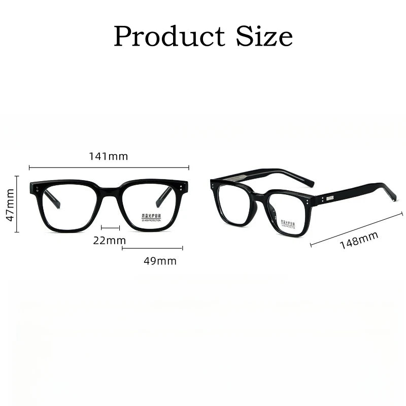 Yimaruili Unisex Full Rim Square Thick Tr 90 Eyeglasses Y9136 Full Rim Yimaruili Eyeglasses   