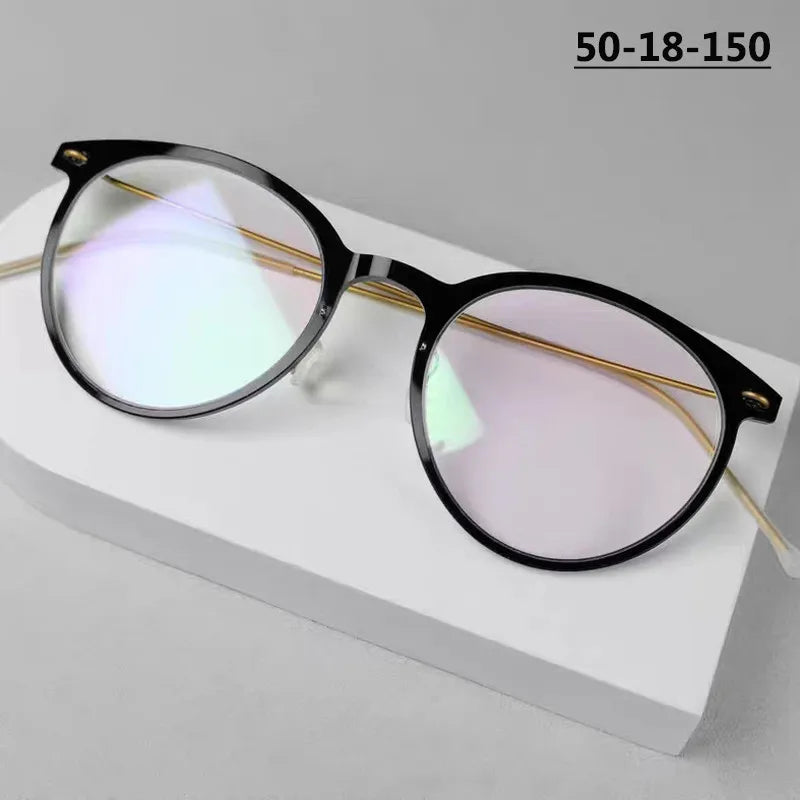 Bobbie Unisex Full Rim Round Titanium Eyeglasses 6517