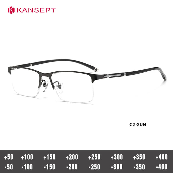 Kansept Unisex Full Rim Square Al-Mg-Titanium Reading Glasses 619211