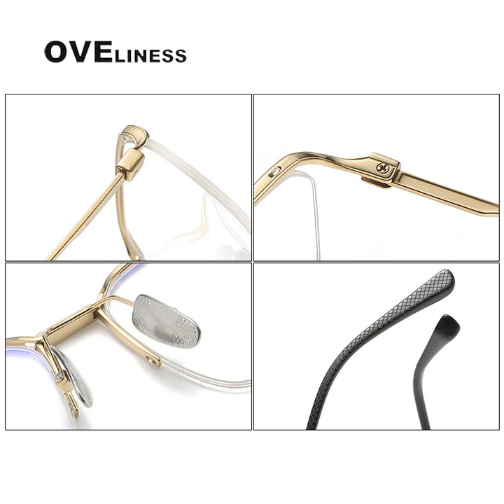 Oveliness Unisex Semi Rim Square Titanium Eyeglasses 423a Semi Rim Oveliness   