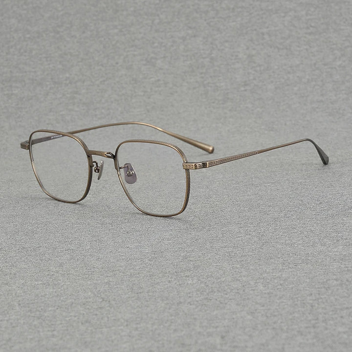 Black Mask Women's Full Rim Polygon Square Titanium Eyeglasses 51015