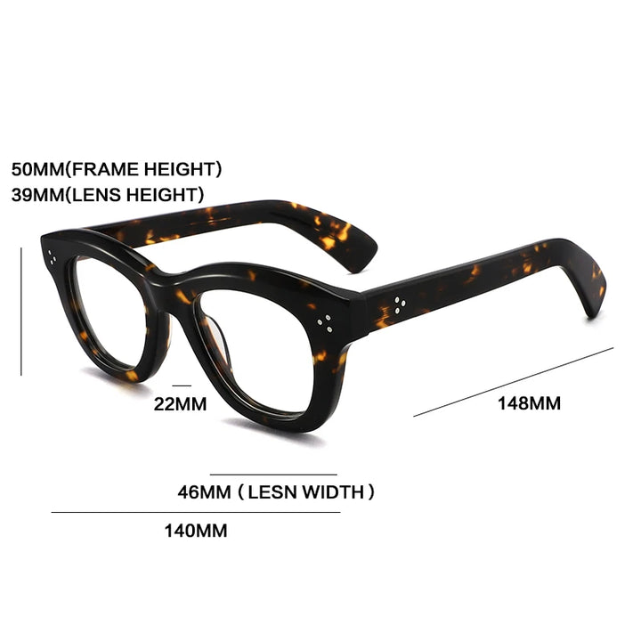 Gatenac Unisex Full Rim Square Thick Acetate Reading Glasses G2416