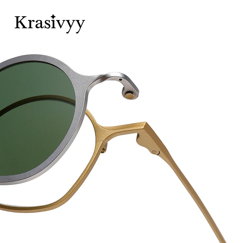 Krasivyy Unisex Titanium Prescription Eyeglasses with Clip-On ARLT5977 - view 4