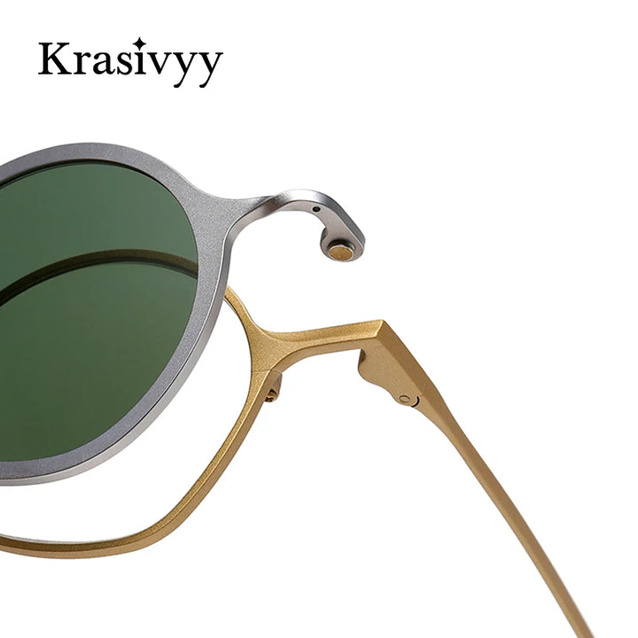 Krasivyy Unisex Titanium Prescription Eyeglasses with Clip-On ARLT5977 - view 4