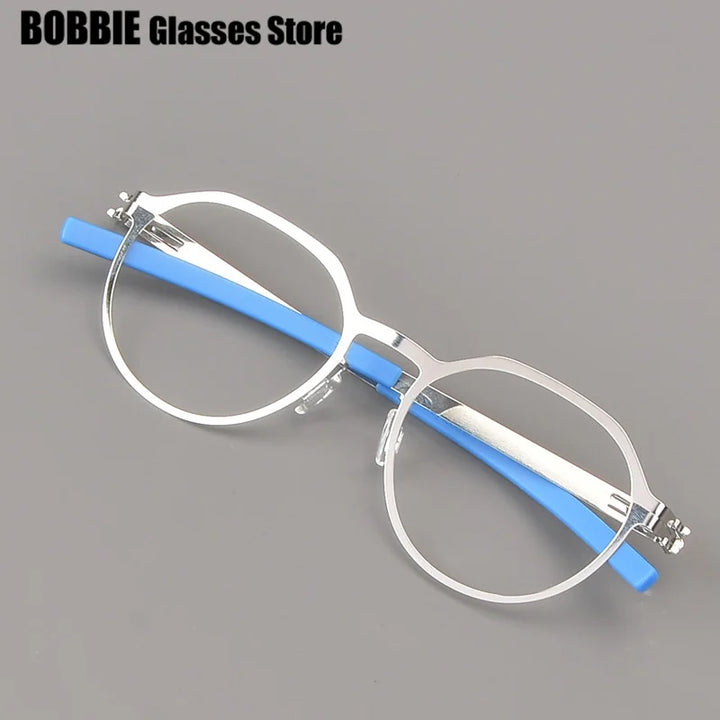 Bobbie Women's Full Rim Polygon Oval Steel Screwless Eyeglasses 524520