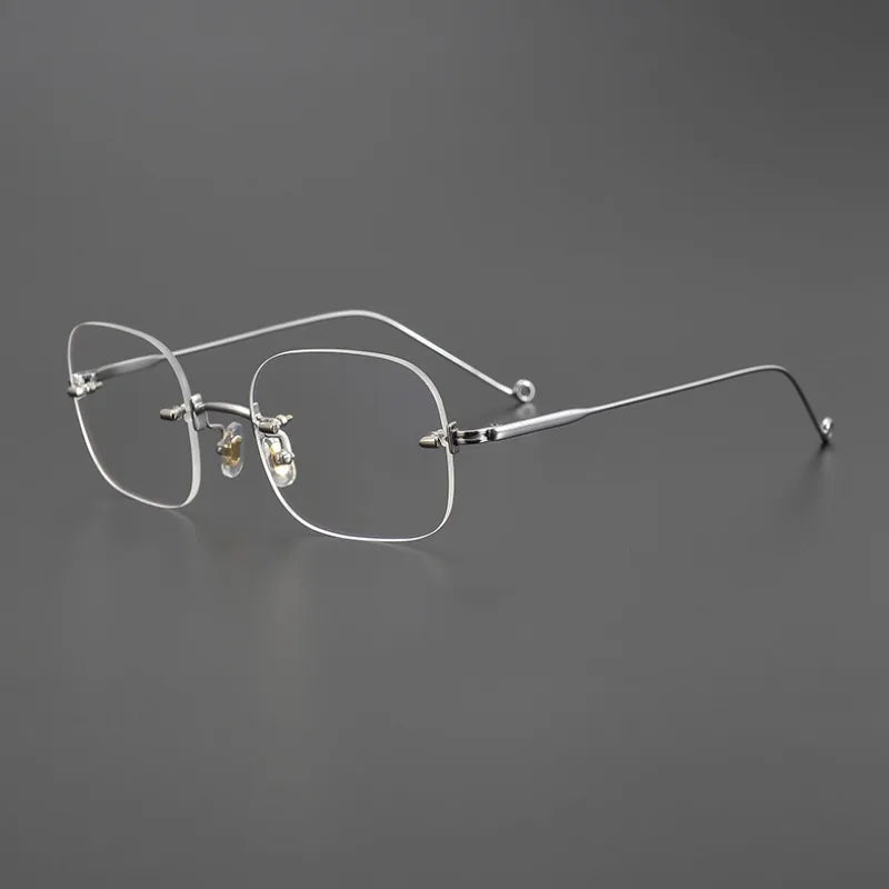 Hewei Unisex Rimless Square Titanium Wire Eyeglasses 95143 Rimless Hotochki