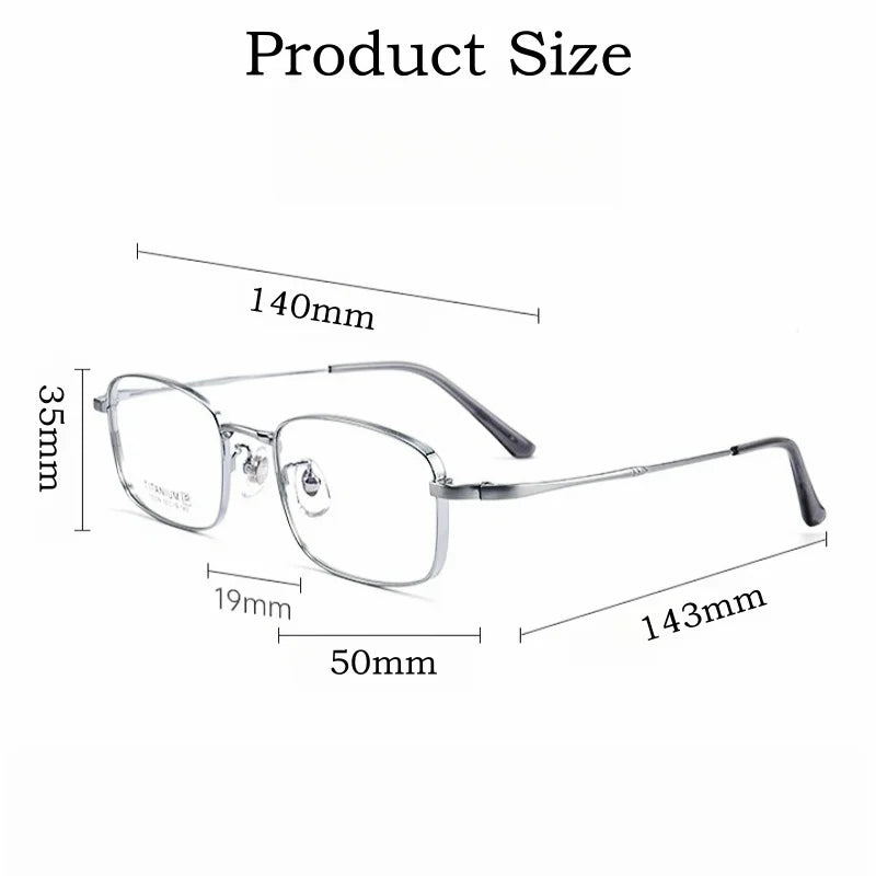 Hdcrafter Men's Full Rim Big Square Titanium Eyeglasses 15339 Full Rim Hdcrafter Eyeglasses   