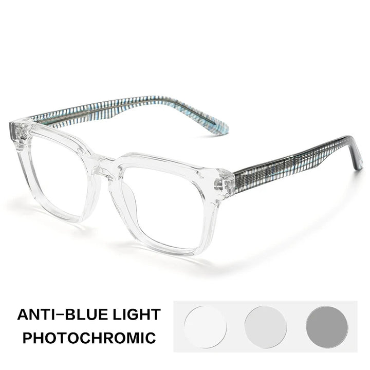 Gatenac Unisex Full Rim Square Acetate Reading Glasses G91807