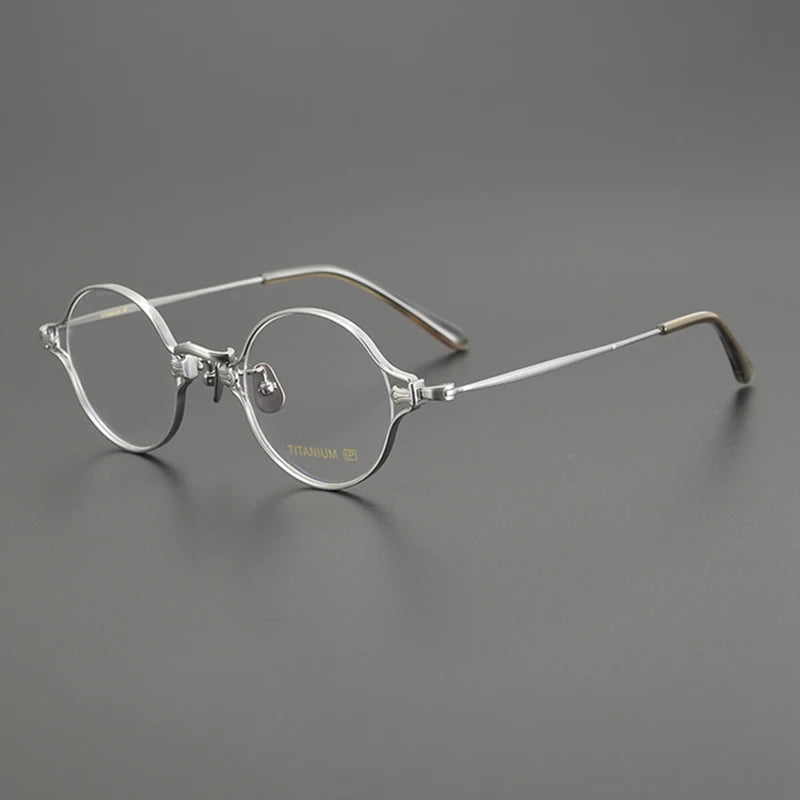 Nobler Unisex Full Rim Irregular Round Titanium Eyeglasses K188 Full Rim Nobler   