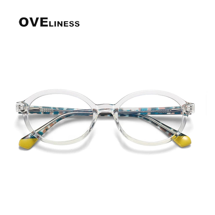 Oveliness Youth Unisex Full Rim Oval Tr 90 Titanium Eyeglasses 20205 Full Rim Oveliness transparent  