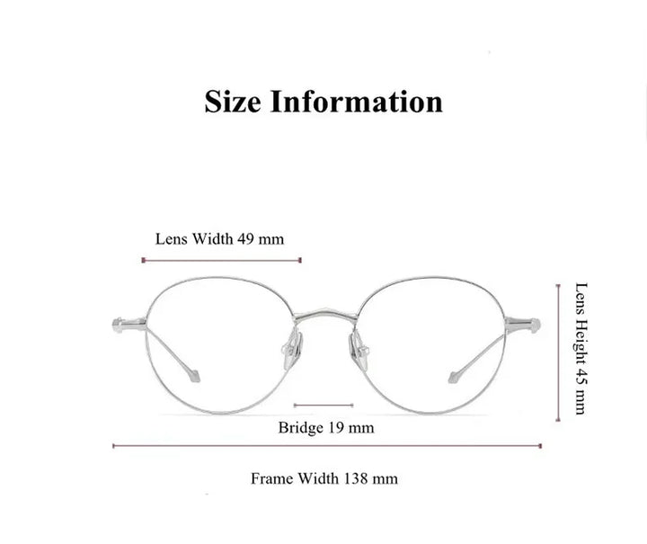 Summer Flower Women's Full Rim Round Titanium Eyeglasses 19138