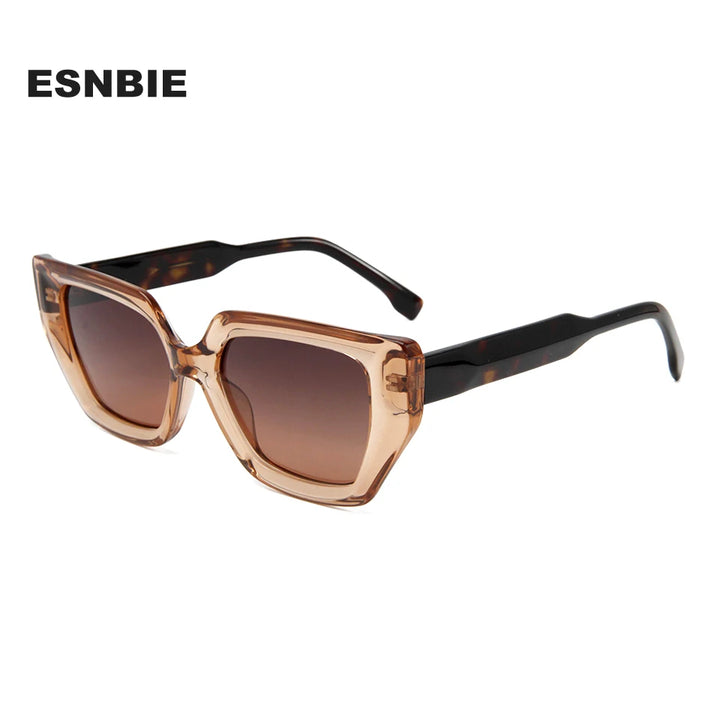 Esnbie Women Full Rim Cat Eye Acetate Polarized Sunglasses 23SA069-1